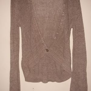 Apostrophe Ribbed Button Sweater